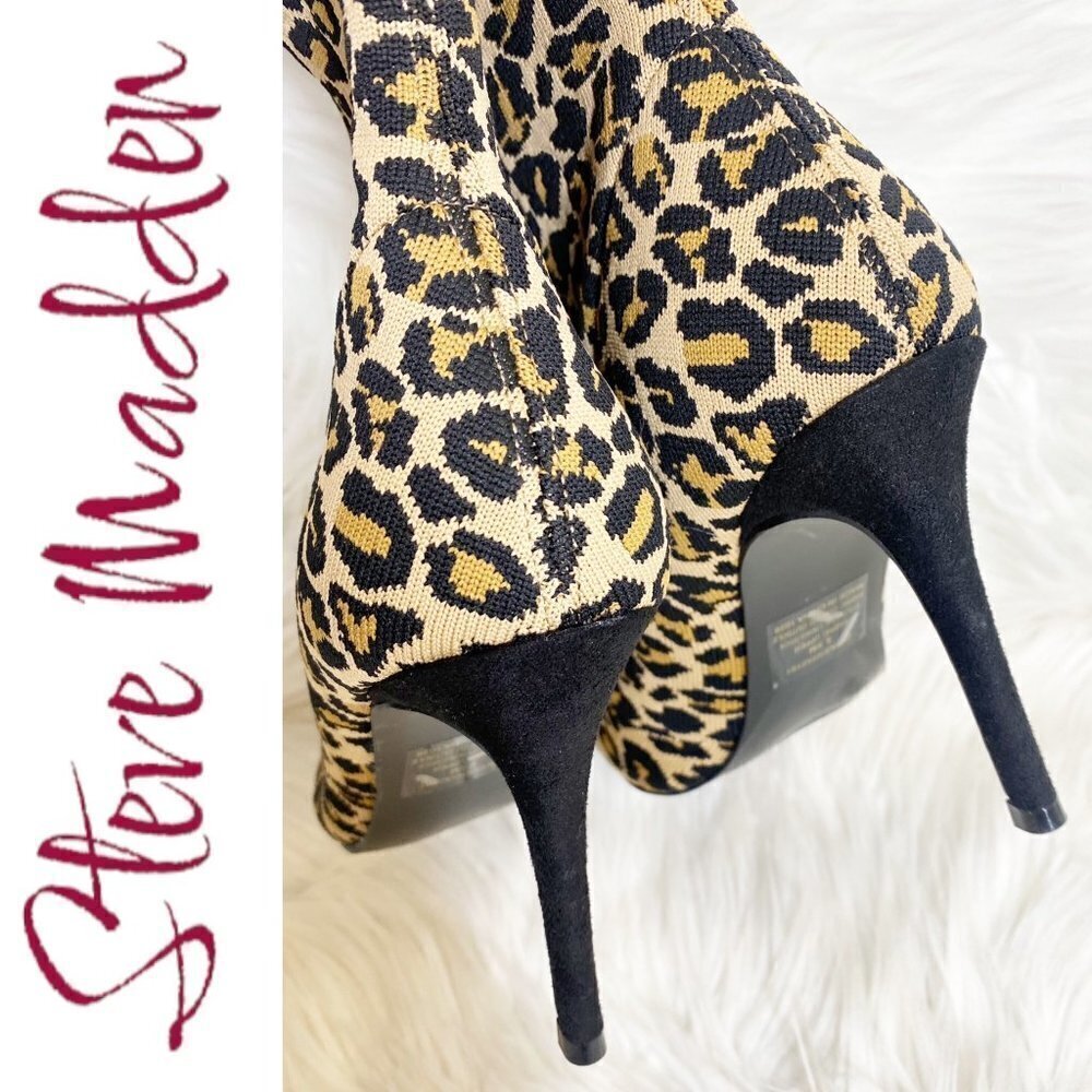 Steve Madden Enya Leopard Print Sock Bootie Stile… - image 5